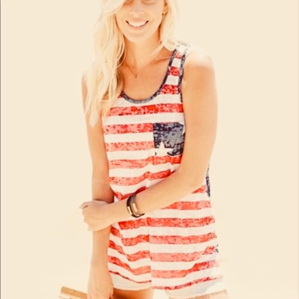Patriotic American Flag Racerback Tank Top – Size S